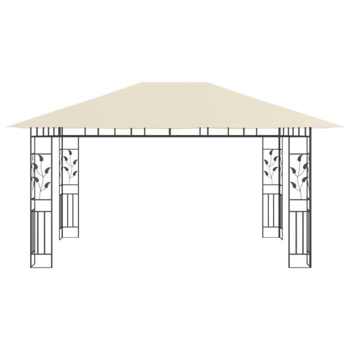 Belvédère avec moustiquaire 4x3x2,73 m Crème 180 g/m² – Image 2