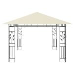 Belvédère avec moustiquaire 4x3x2,73 m Crème 180 g/m² – Image 3