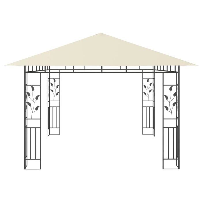 Belvédère avec moustiquaire 4x3x2,73 m Crème 180 g/m² – Image 3