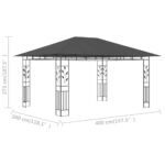 Belvédère avec moustiquaire 4x3x2,73 m Anthracite 180 g/m² – Image 5