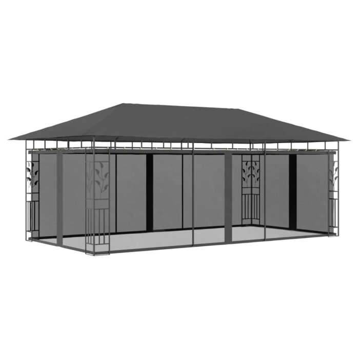 Belvédère avec moustiquaire 6x3x2,73 m Anthracite – Image 1