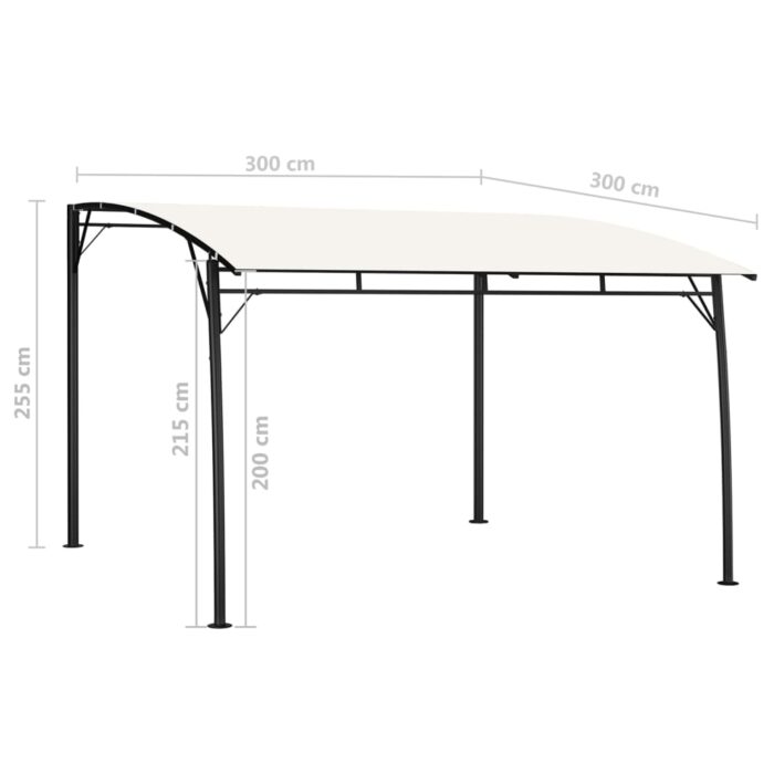 Auvent pare-soleil de jardin 3x3x2,55 m Crème – Image 5