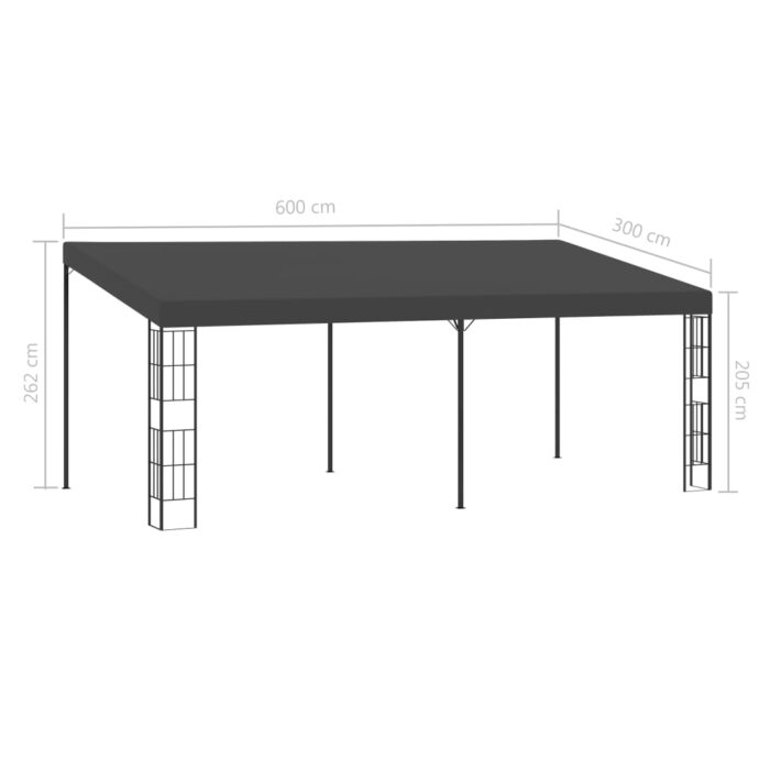 Belvédère mural 3x6 m Anthracite Tissu – Image 5