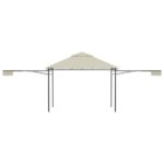 Belvédère avec double toits étendus 3x3x2,75 m Crème 180 g/m² – Image 4