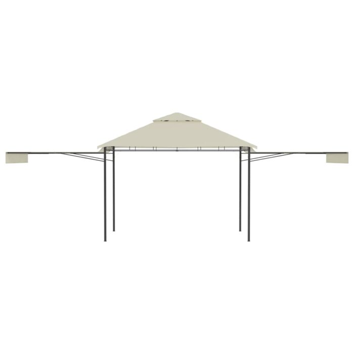 Belvédère avec double toits étendus 3x3x2,75 m Crème 180 g/m² – Image 4