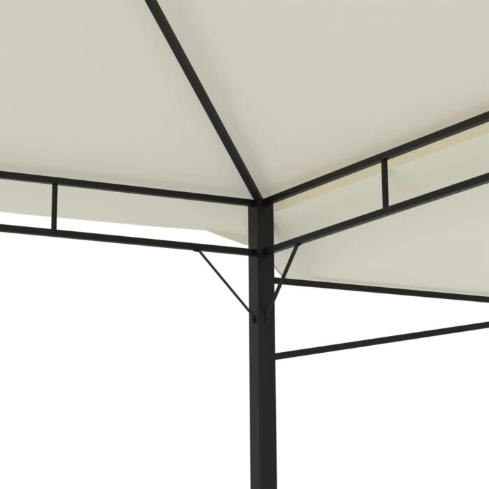 Belvédère avec double toits étendus 3x3x2,75 m Crème 180 g/m² – Image 7
