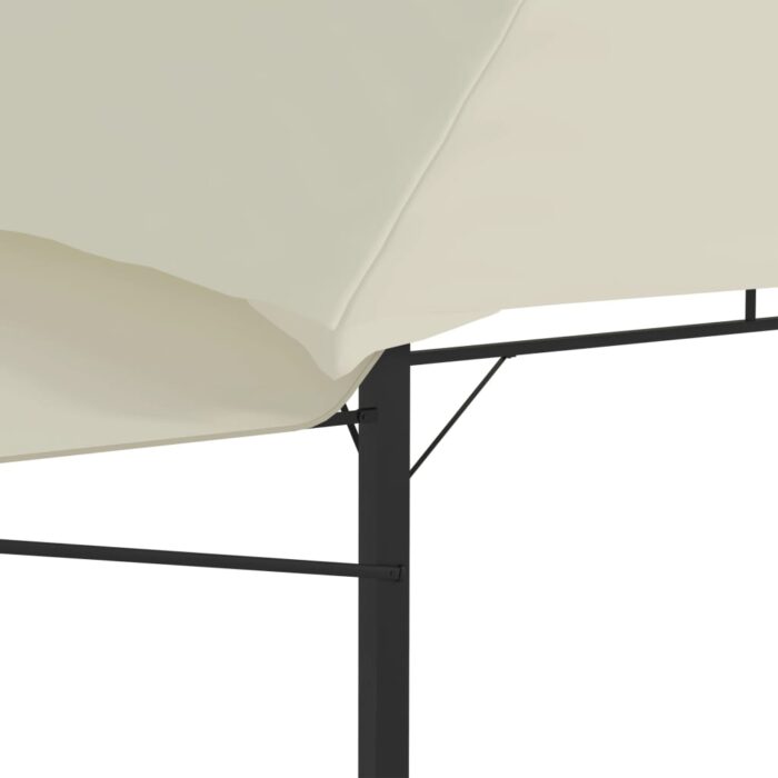Belvédère avec double toits étendus 3x3x2,75 m Crème 180 g/m² – Image 8