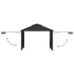 Belvédère et double toits étentus 3x3x2,75 m Anthracite 180g/m² – Image 3