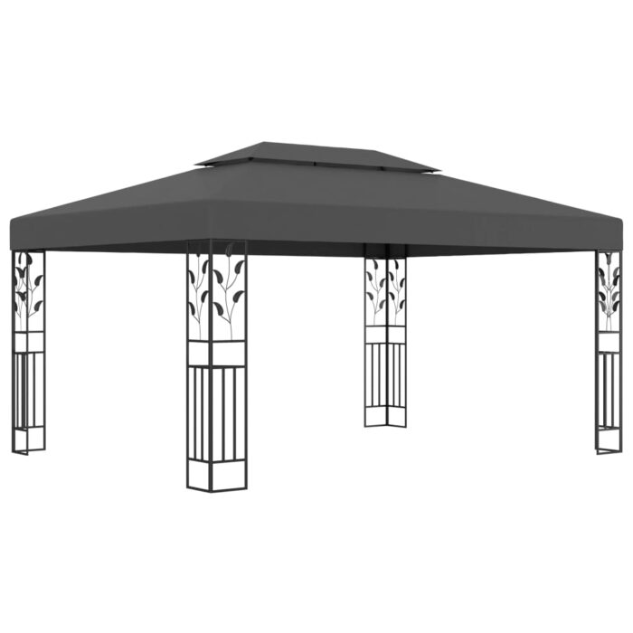 Tonnelle avec double toit 3x4 m Anthracite – Image 1