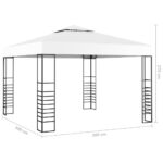 Tonnelle de jardin 3 x 3 m Blanc – Image 4
