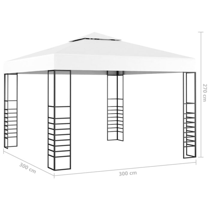 Tonnelle de jardin 3 x 3 m Blanc – Image 4