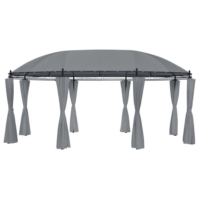 Tonnelle avec rideaux 520x349x255 cm Anthracite – Image 1