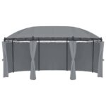 Tonnelle avec rideaux 520x349x255 cm Anthracite – Image 3