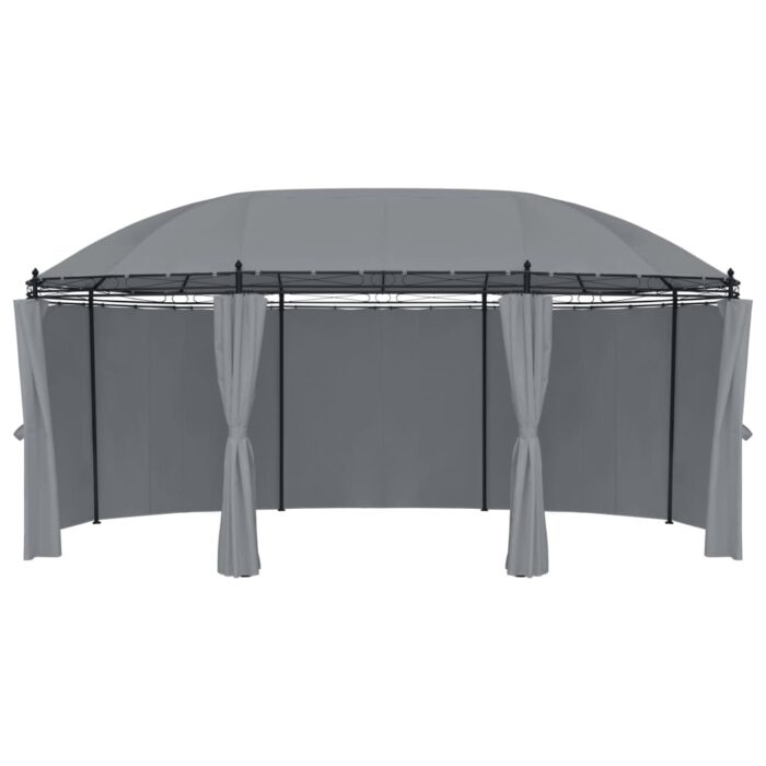 Tonnelle avec rideaux 520x349x255 cm Anthracite – Image 3