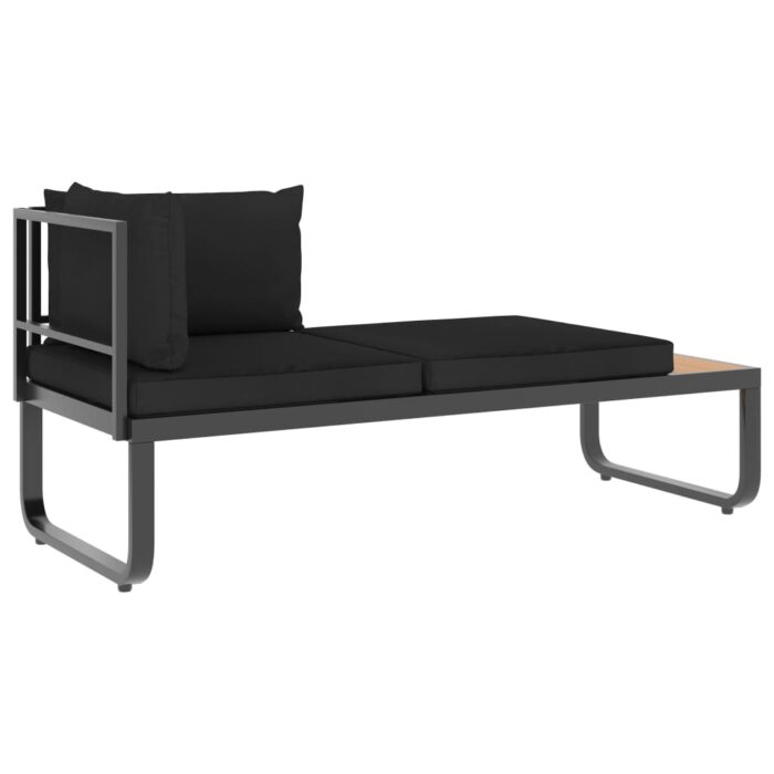 Canapé d'angle de jardin à 5 places avec coussins Aluminium WPC – Image 6