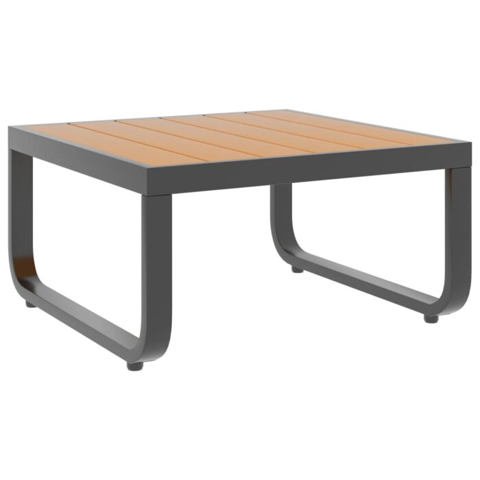 Canapé d'angle de jardin à 5 places avec coussins Aluminium WPC – Image 8