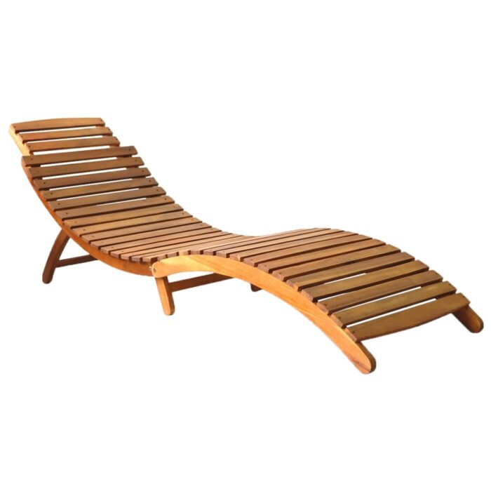 Chaise longue Bois d'acacia solide Marron – Image 1