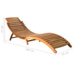 Chaise longue Bois d'acacia solide Marron – Image 4