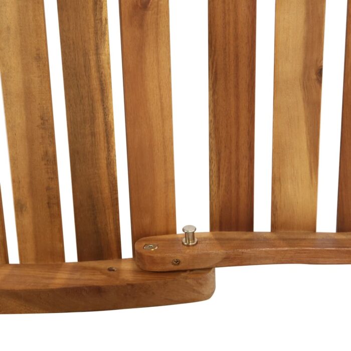 Chaise longue avec coussin Bois d'acacia solide Gris foncé – Image 8