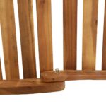 Chaise longue avec coussin Bois d'acacia solide Crème – Image 6