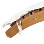 Chaise longue avec coussin Bois d'acacia solide Crème – Image 8