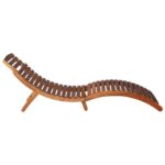 Chaise longue avec table Bois d'acacia massif Marron – Image 7