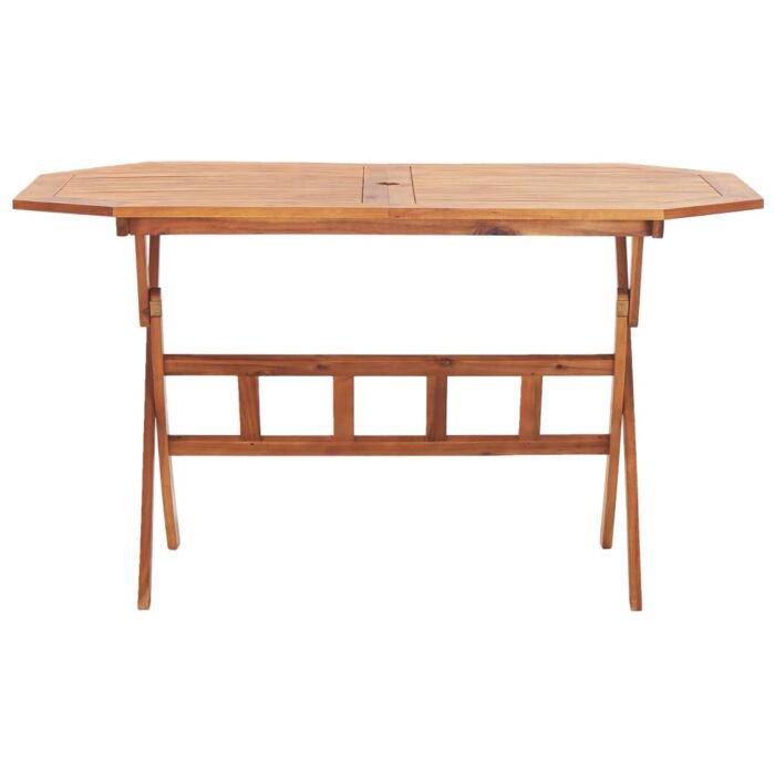 Table pliable de jardin 135 x 85 x 75 cm Bois d'acacia massif – Image 2