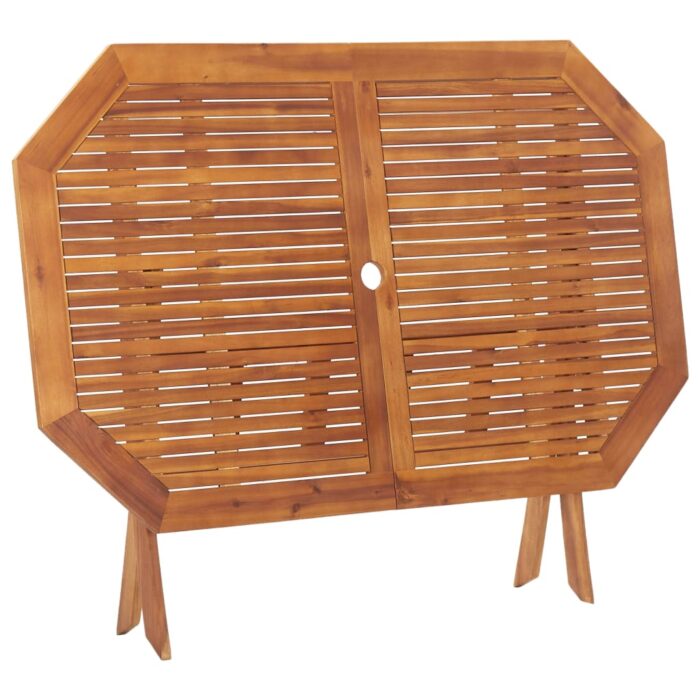 Table pliable de jardin 135 x 85 x 75 cm Bois d'acacia massif – Image 5