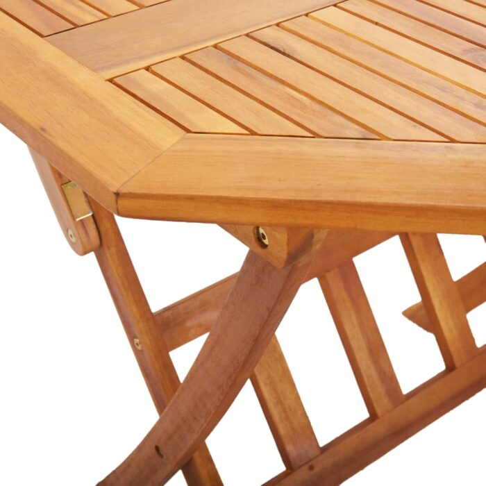 Table pliable de jardin 135 x 85 x 75 cm Bois d'acacia massif – Image 6