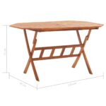 Table pliable de jardin 135 x 85 x 75 cm Bois d'acacia massif – Image 7