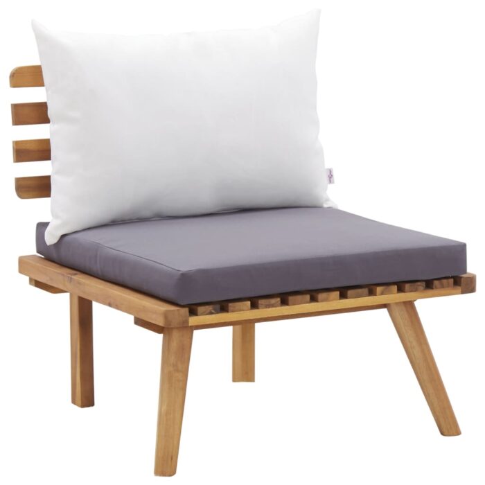 Chaise de jardin avec coussins bois d'acacia massif – Image 1