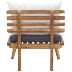 Chaise de jardin avec coussins bois d'acacia massif – Image 3