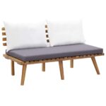 Banc de jardin avec coussins 115 cm Bois solide d'acacia