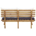 Banc de jardin avec coussins 115 cm Bois solide d'acacia – Image 3