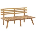 Banc de jardin avec coussins 115 cm Bois solide d'acacia – Image 4