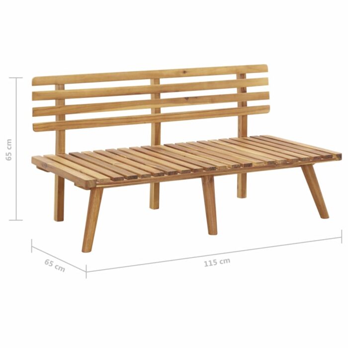 Banc de jardin avec coussins 115 cm Bois solide d'acacia – Image 6