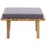 Repose-pied de jardin avec coussin 60x60x29 cm Bois d'acacia – Image 2