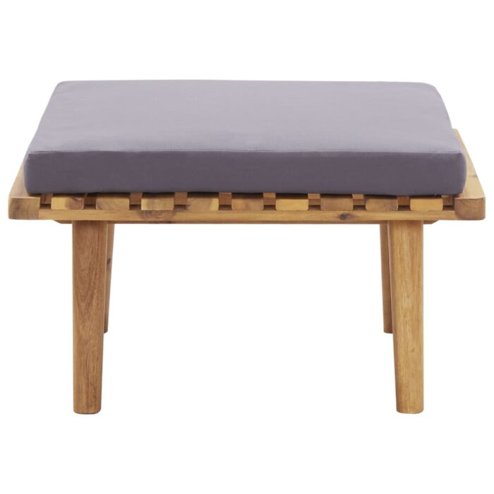 Repose-pied de jardin avec coussin 60x60x29 cm Bois d'acacia – Image 2