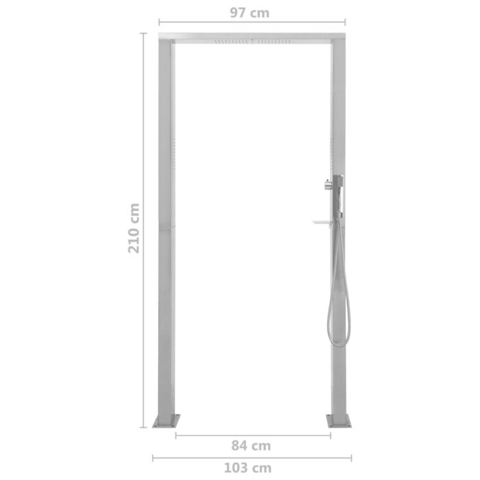 Douche d'extérieur à double jet Acier inoxydable – Image 7