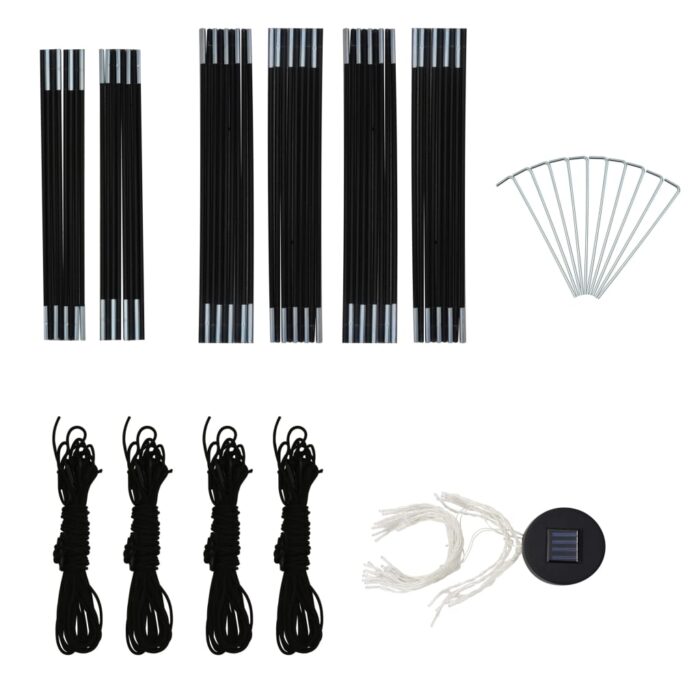 Tente de réception avec LED et 4 parois 3,6x3,6x2,3 m Bleu – Image 7