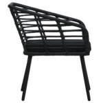 Chaises de jardin lot de 2 avec coussins Résine tressée Noir – Image 3