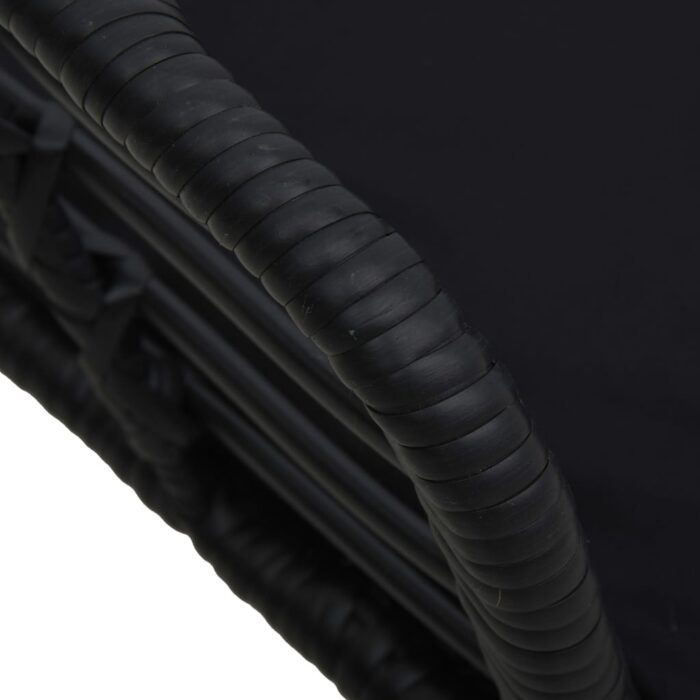 Chaises de jardin lot de 2 avec coussins Résine tressée Noir – Image 6