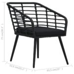 Chaises de jardin lot de 2 avec coussins Résine tressée Noir – Image 7