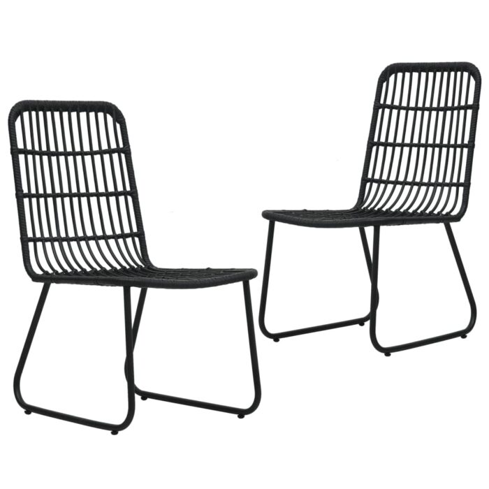 Chaises de jardin lot de 2 Résine tressée Noir – Image 1