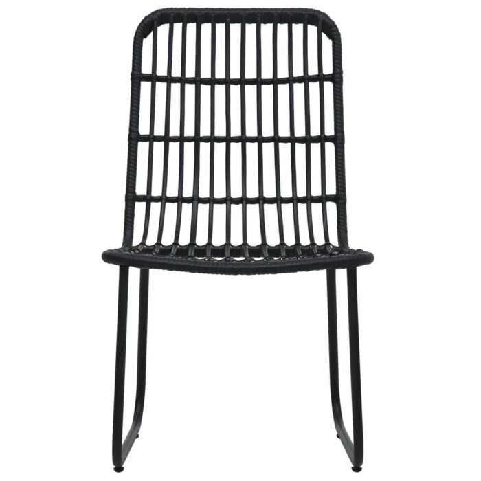 Chaises de jardin lot de 2 Résine tressée Noir – Image 2