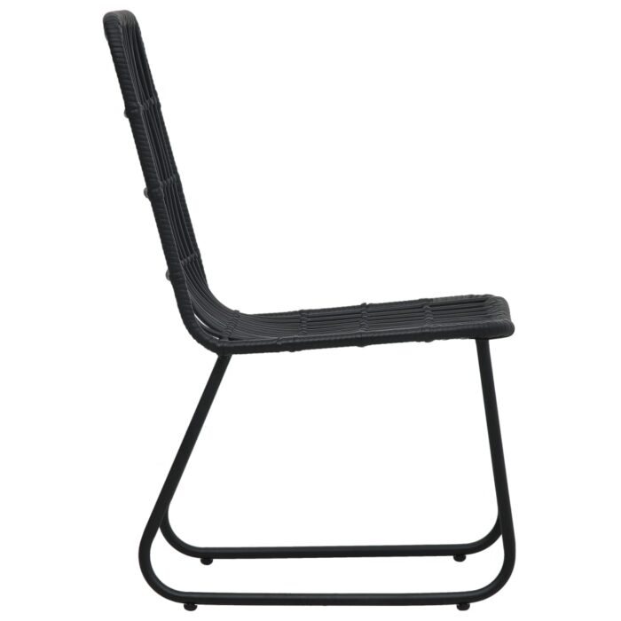 Chaises de jardin lot de 2 Résine tressée Noir – Image 3