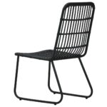 Chaises de jardin lot de 2 Résine tressée Noir – Image 4