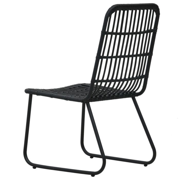 Chaises de jardin lot de 2 Résine tressée Noir – Image 4