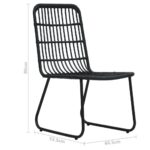 Chaises de jardin lot de 2 Résine tressée Noir – Image 7