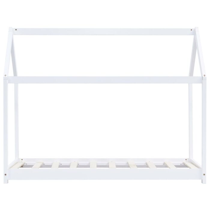 Cadre de lit d'enfant Blanc Bois de pin massif 70x140 cm – Image 2